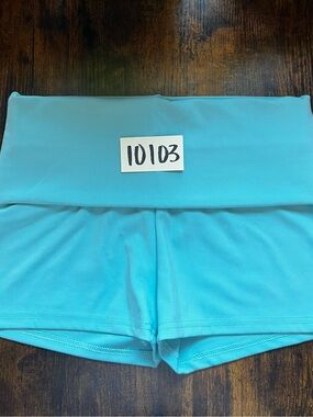 No Boundaries Turquoise Fold-Over Athletic Shorts
